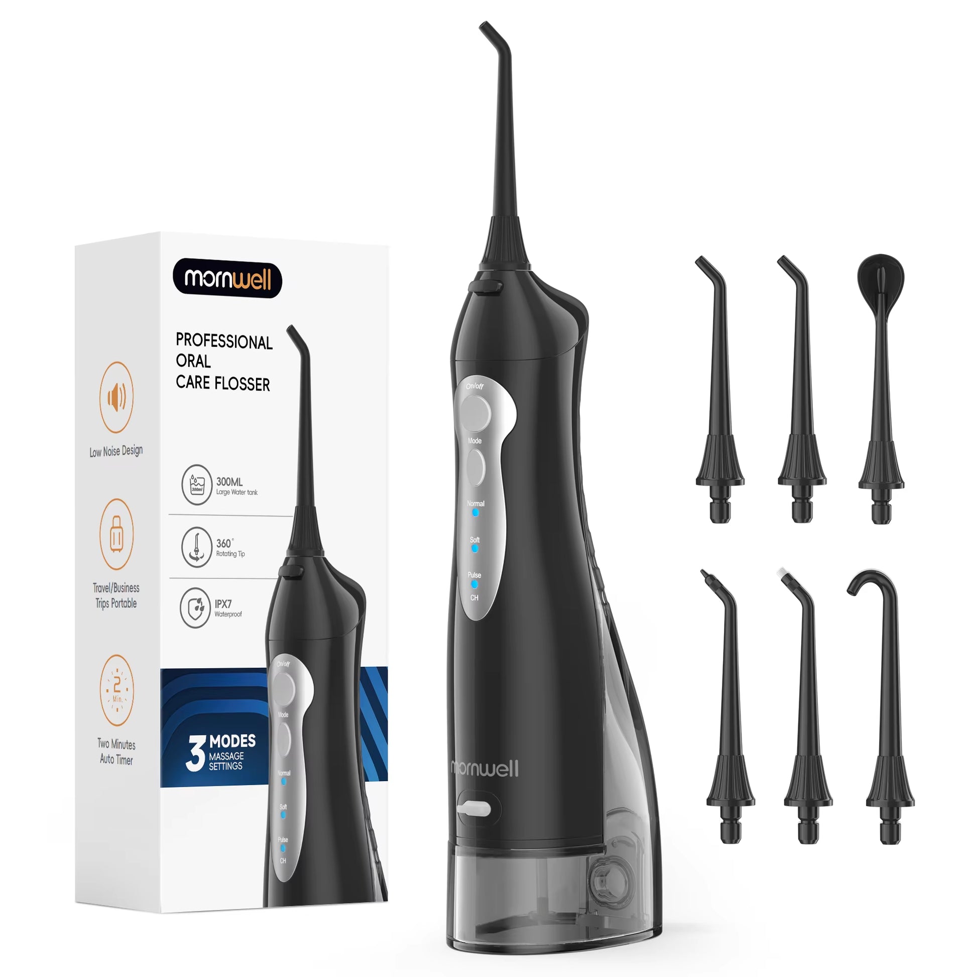 Water Flosser Teeth Picks 4 Jets 3 Modes Portable Cordless D52 Water Floss for Teeth Cleaner IPX7 Waterproof Oral Picks
