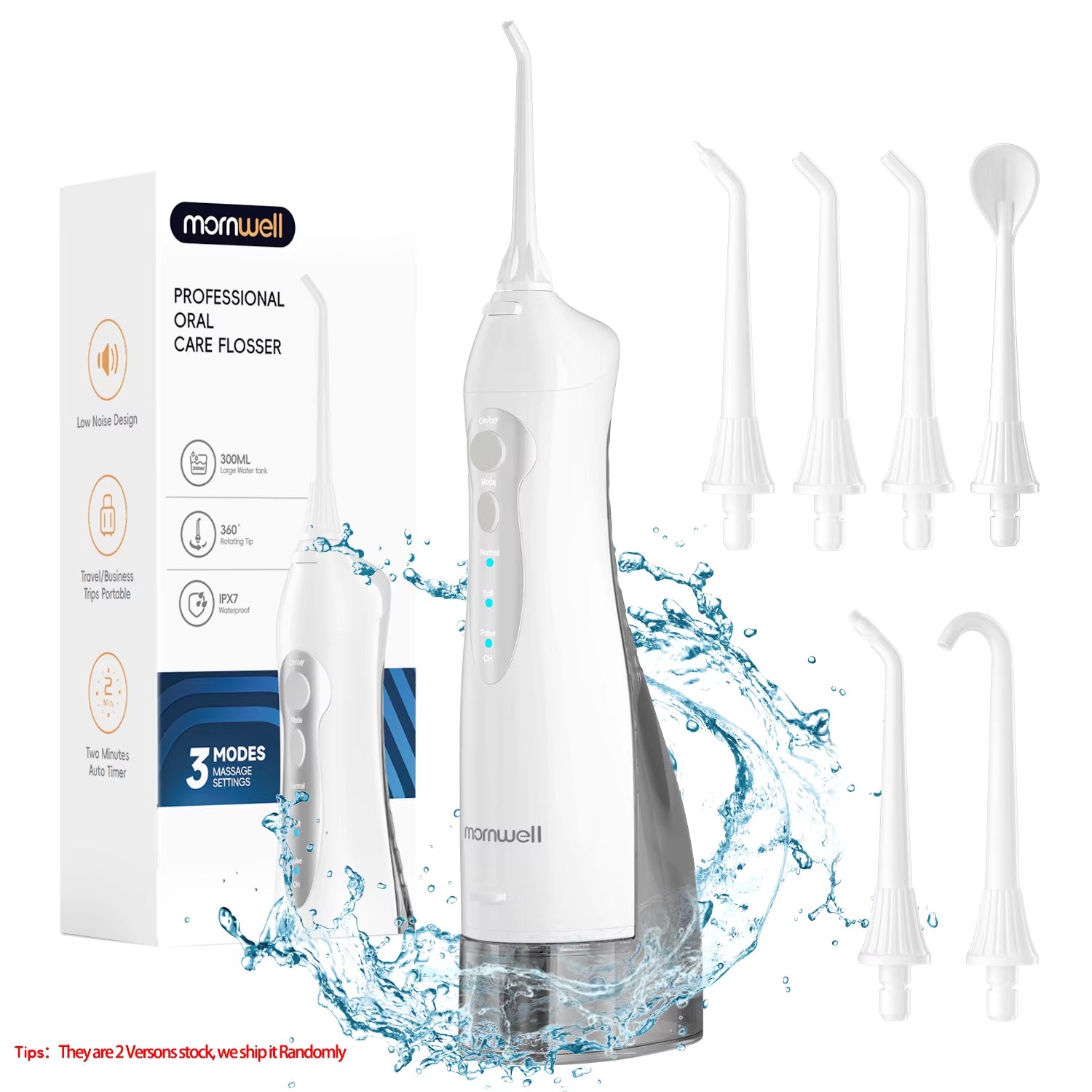 Water Flosser Teeth Picks 4 Jets 3 Modes Portable Cordless D52 Water Floss for Teeth Cleaner IPX7 Waterproof Oral Picks