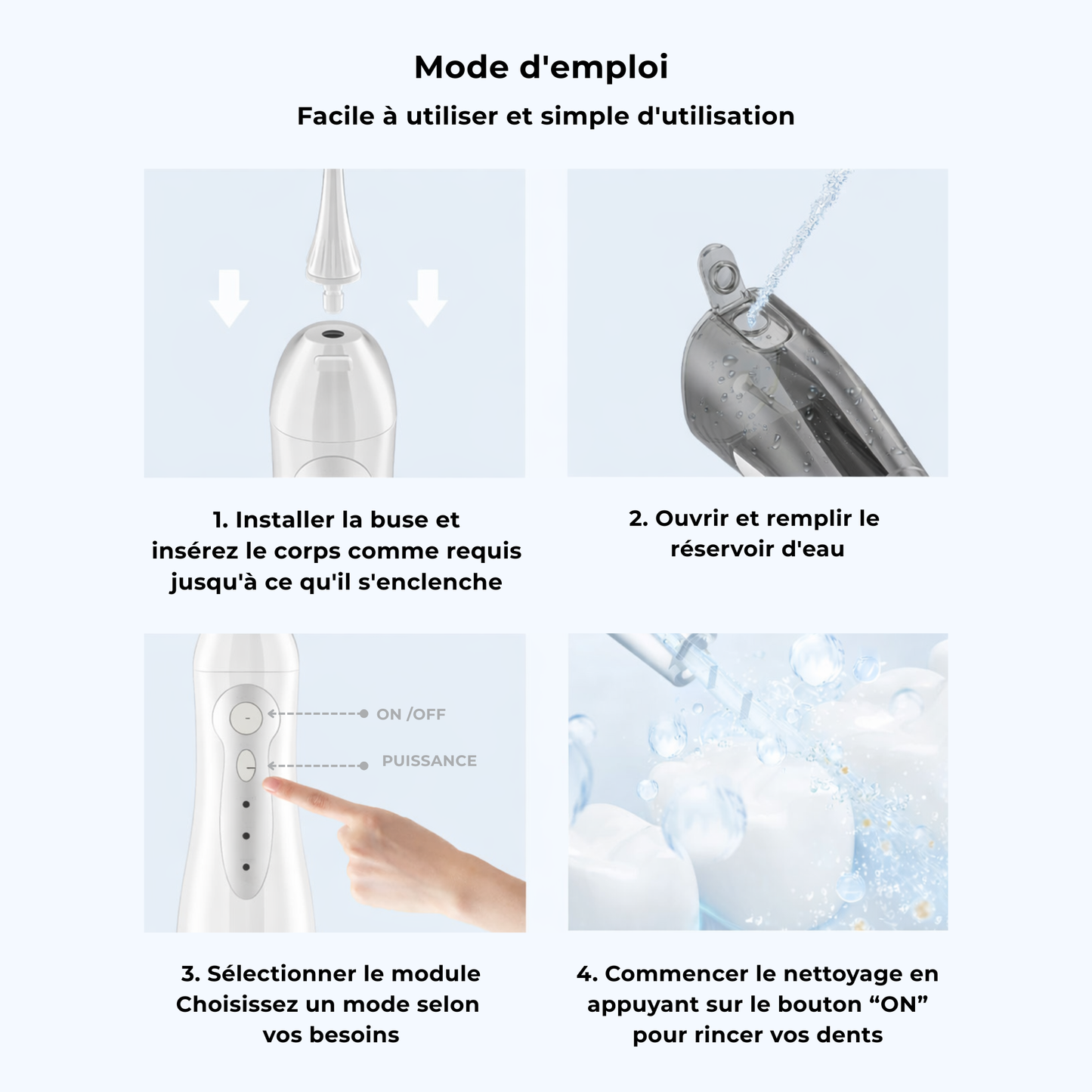 Hydropulseur Portable Waterproof 4 Jets 3 Modes