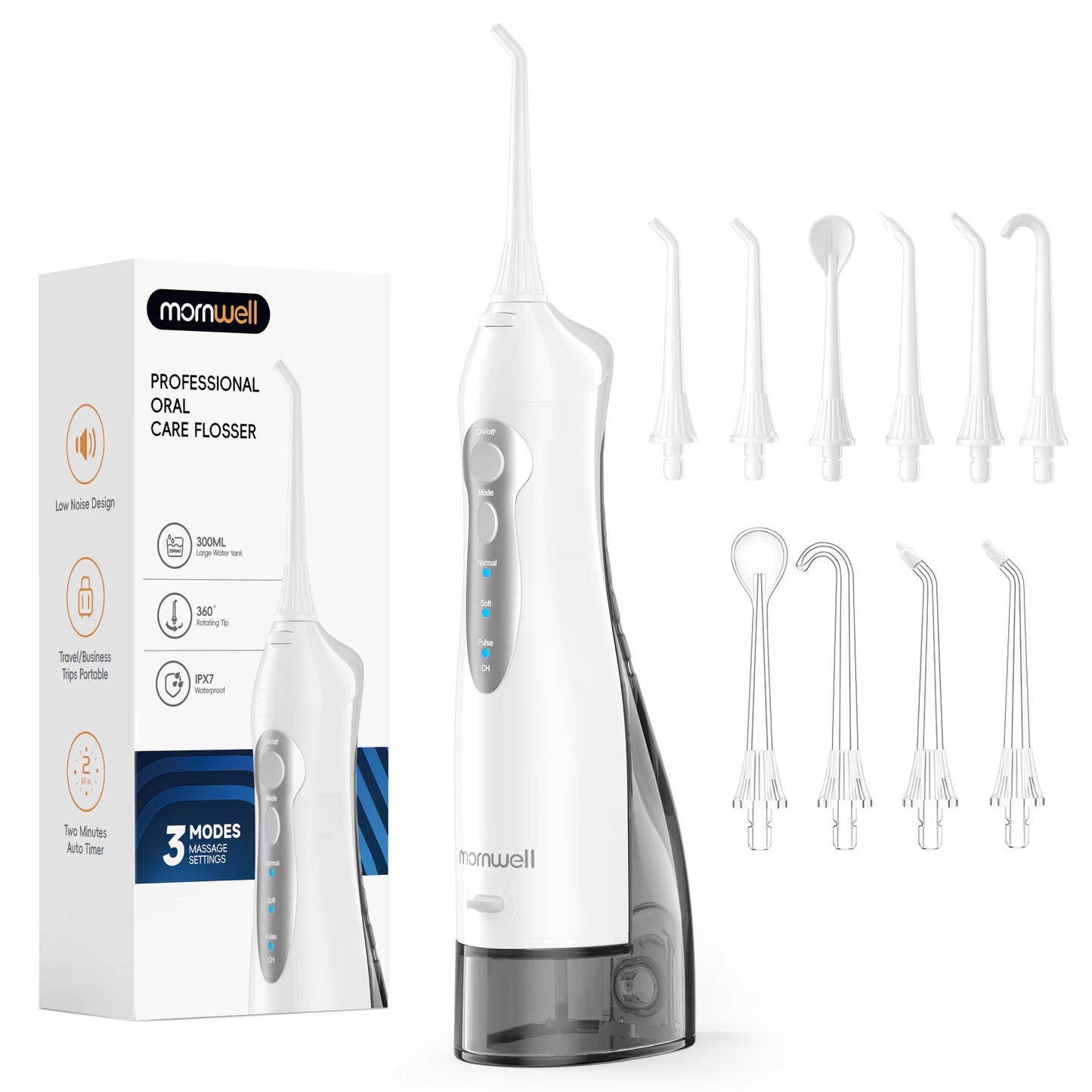 Water Flosser Teeth Picks 4 Jets 3 Modes Portable Cordless D52 Water Floss for Teeth Cleaner IPX7 Waterproof Oral Picks