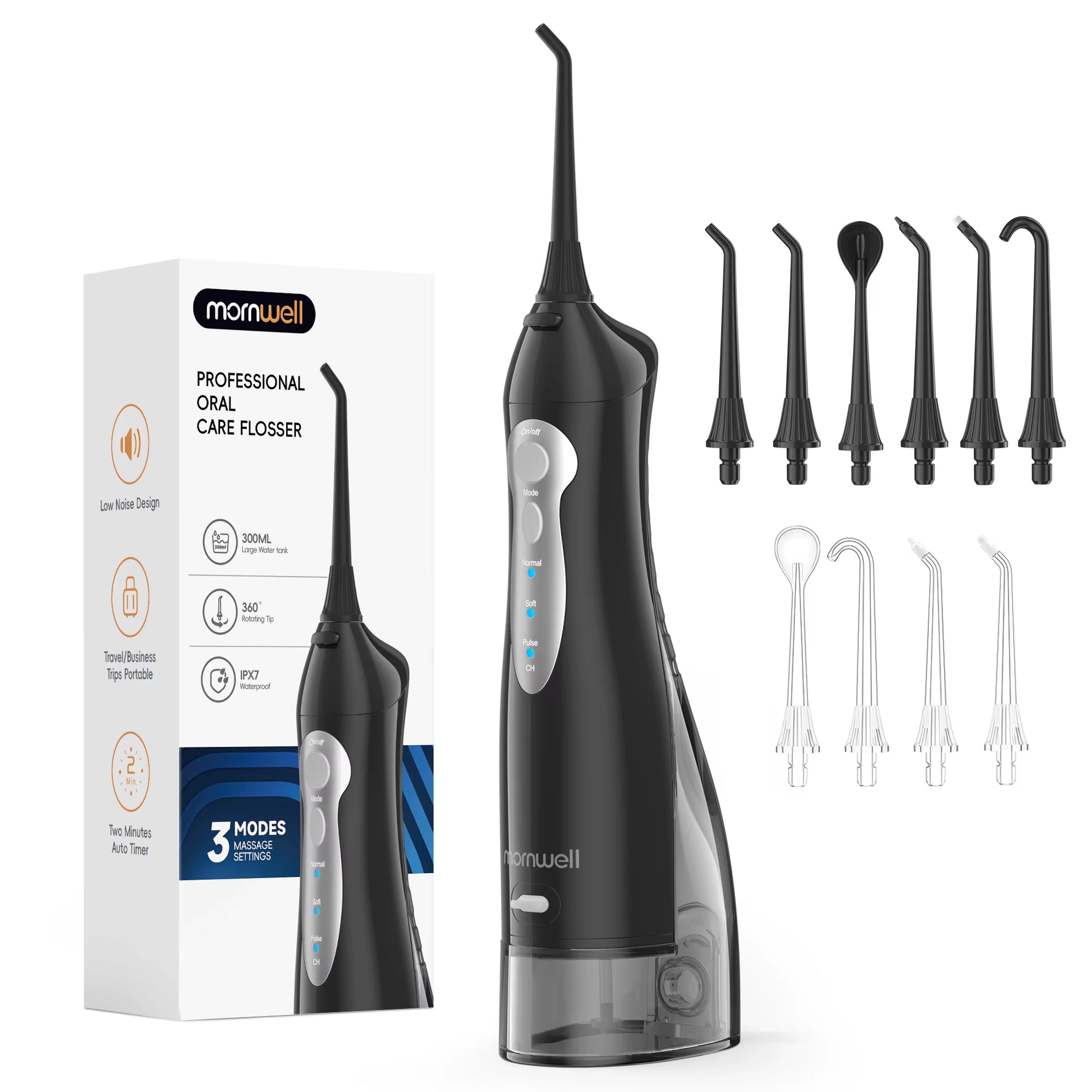 Water Flosser Teeth Picks 4 Jets 3 Modes Portable Cordless D52 Water Floss for Teeth Cleaner IPX7 Waterproof Oral Picks